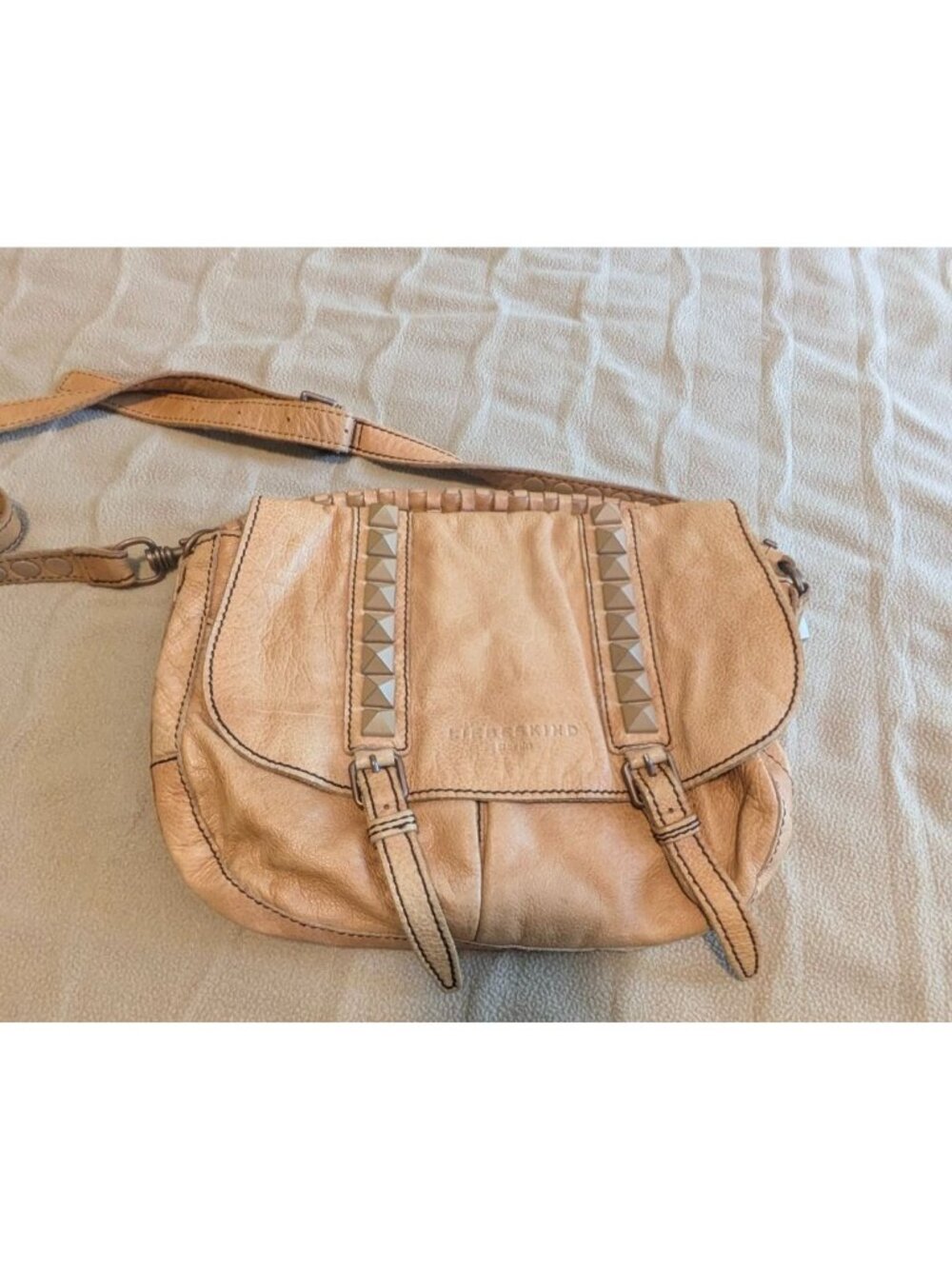 Liesbekind Berlin Leather handbag Crossbody Satchel tan large